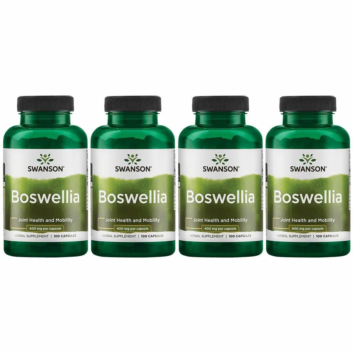 Swanson Boswellia - Herbal Supplement Promoting Joint Support - Ayurvedic Herb for Joint Flexibility & Mobility Support - Made with Boswellia Serrata Resin - (100 Capsules) (4 Pack) - dailyvitalstore