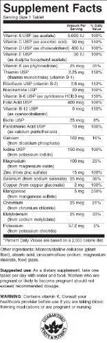 Swanson Century Formula Multivitamin Without Iron 130 Tabs - dailyvitalstore