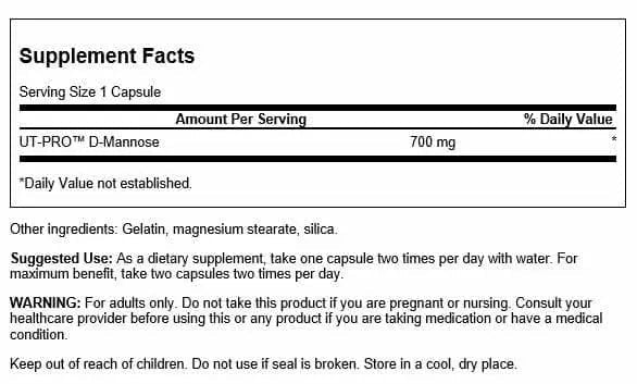 Swanson D-Mannose 700 Milligrams 60 Capsules - dailyvitalstore