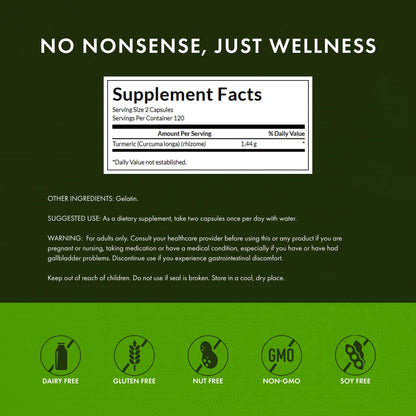 Swanson Full Spectrum Turmeric Curcumin Joint, Liver, and Digestive Support Supplement for Active Adults - Non-GMO - dailyvitalstore
