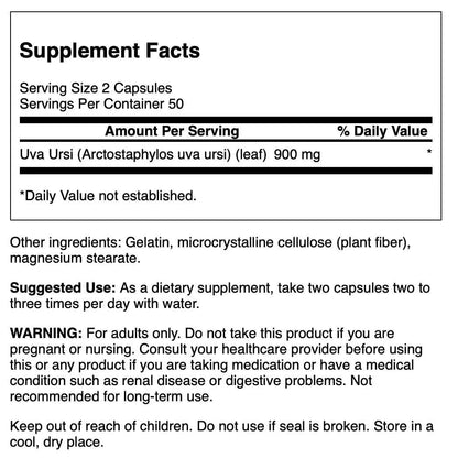 Swanson Full-Spectrum Uva Ursi Leaf - Herbal Supplement Supporting Kidney & Urinary Tract Health - May Support Cardiovascular System Function & Bladder Health - (100 Capsules, 450mg Each) - dailyvitalstore