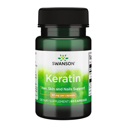 Swanson Keratin (from Tibetan Wool) - Natural Supplement Promoting Healthy Joints, Hair, Skin & Nails - Helps Nourish Healthy Connective Tissues - (60 Capsules, 50mg Each) - dailyvitalstore