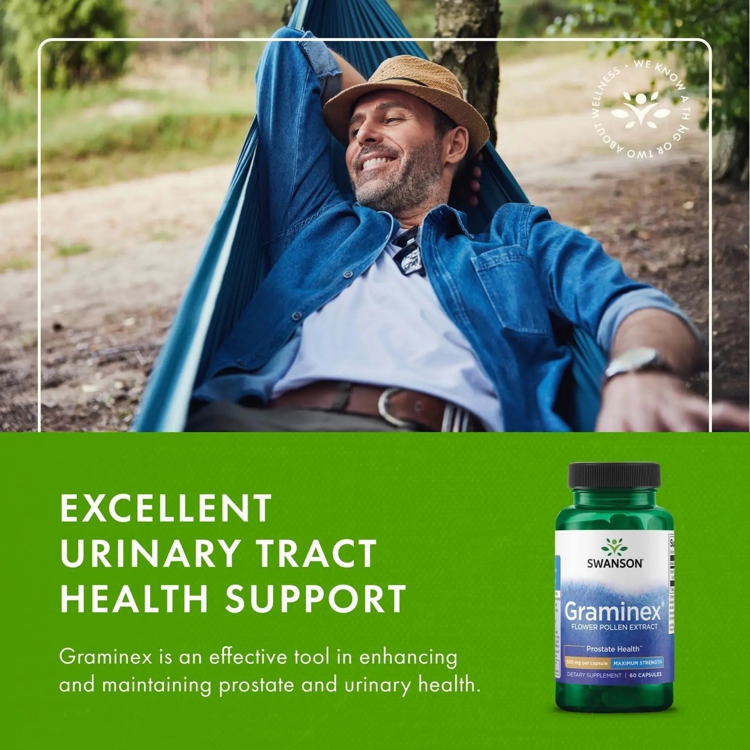 Swanson Maximum Strength Graminex Flower Pollen Extract - Supports Prostate Health, Urinary Tract Function, and Kidney Health - Mens Health Supplement - (60 Capsules, 500mg Each) (4 Pack) - dailyvitalstore