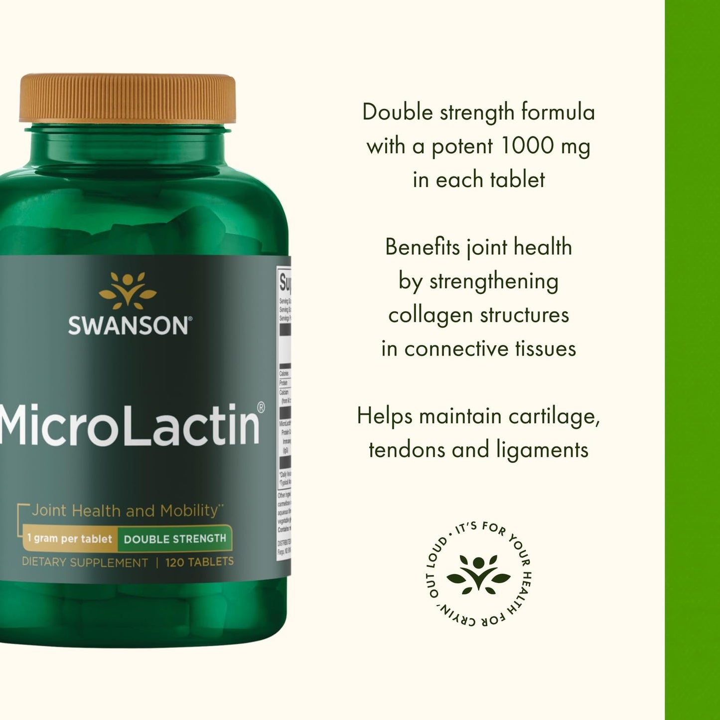 Swanson Microlactin Double Strength 1000 Milligrams 120 Tabs (3 Pack) - dailyvitalstore