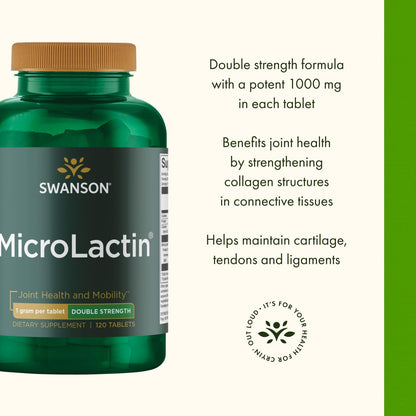 Swanson Microlactin Double Strength 1000 Milligrams 120 Tabs (3 Pack) - dailyvitalstore