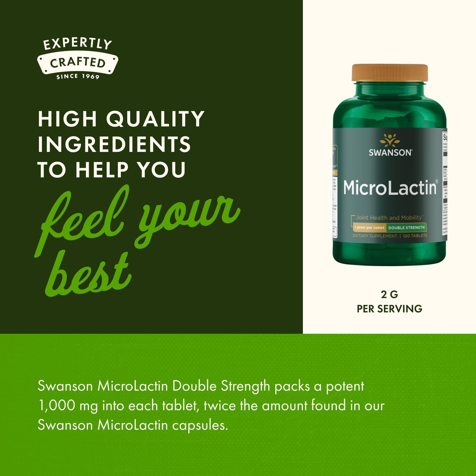 Swanson Microlactin Double Strength 1000 Milligrams 120 Tabs (3 Pack) - dailyvitalstore