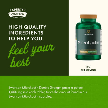 Swanson Microlactin Double Strength 1000 Milligrams 120 Tabs (3 Pack) - dailyvitalstore
