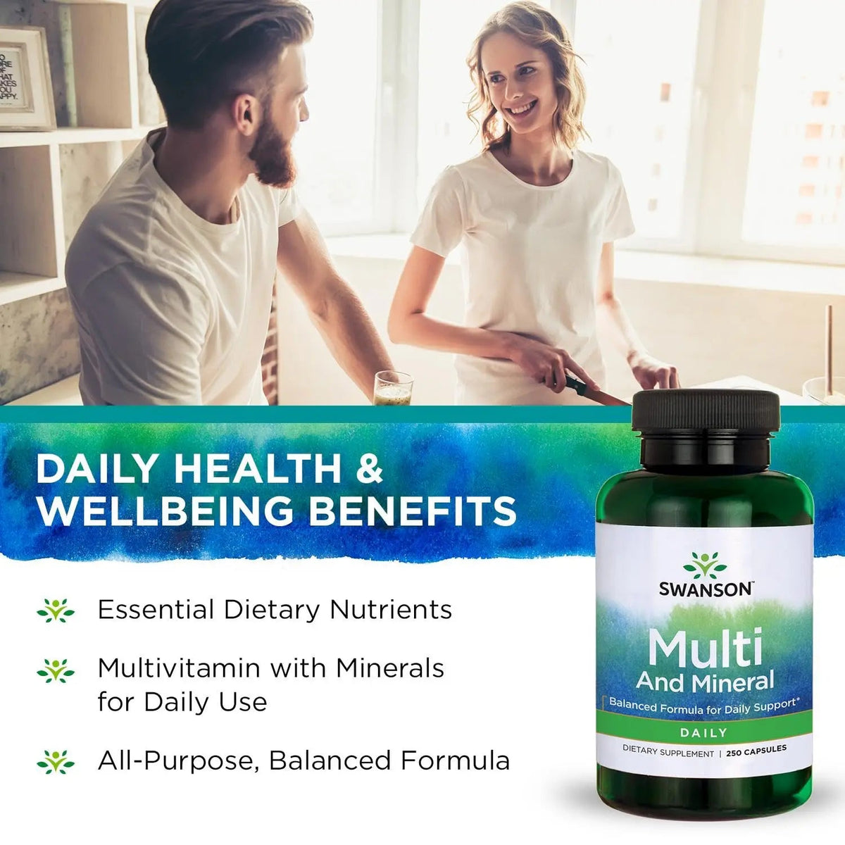 Swanson Multi and Mineral Daily Men's Women's Multivitamin Multimineral Health Supplement 250 Capsules (Caps) - dailyvitalstore