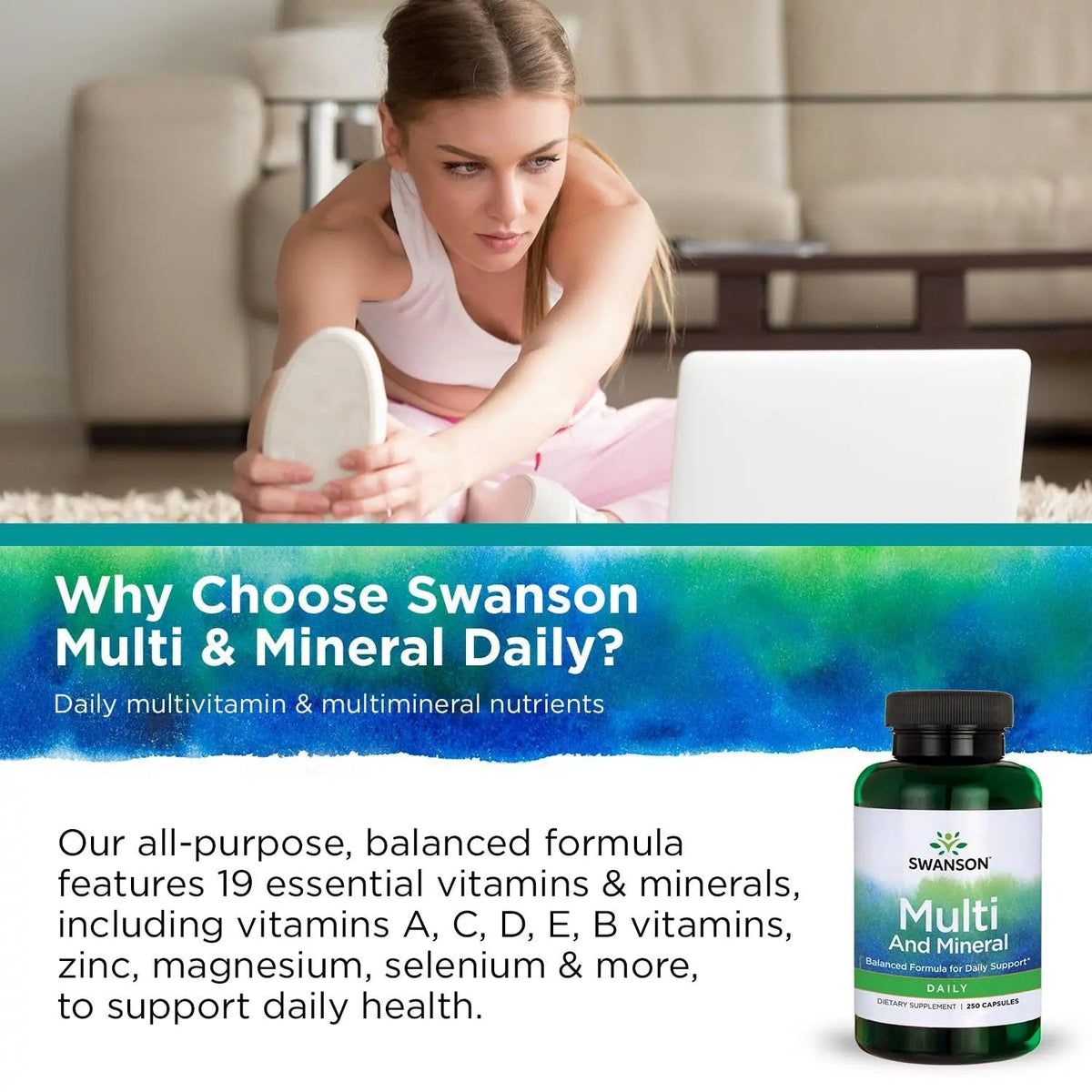 Swanson Multi and Mineral Daily Men's Women's Multivitamin Multimineral Health Supplement 250 Capsules (Caps) - dailyvitalstore