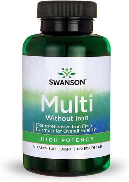 Swanson Multi Without Iron Multivitamin Health Supplement Iron-Free Formula 120 Softgels Sgels - dailyvitalstore