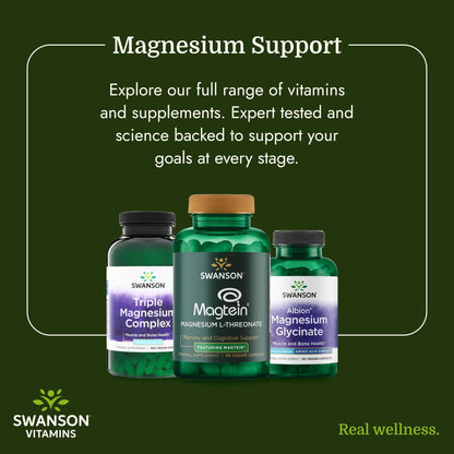 Swanson Triple Magnesium Complex - 100 Capsules, 400mg Each - dailyvitalstore