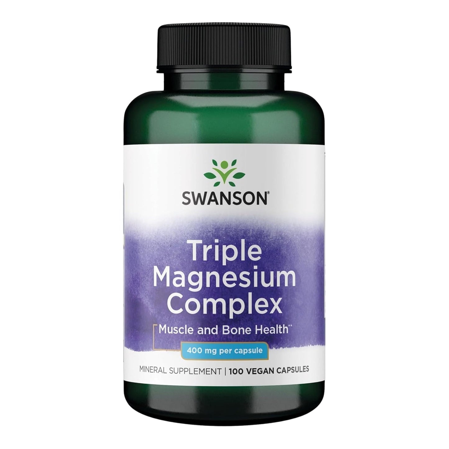 Swanson Triple Magnesium Complex - 100 Capsules, 400mg Each - dailyvitalstore