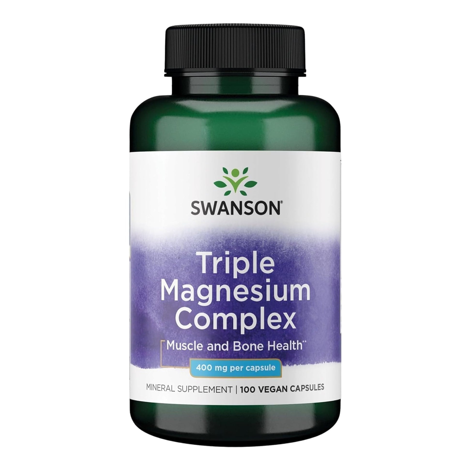 Swanson Triple Magnesium Complex - 100 Capsules, 400mg Each - dailyvitalstore