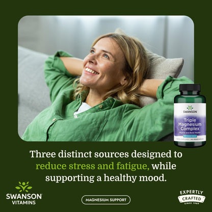 Swanson Triple Magnesium Complex - 100 Capsules, 400mg Each - dailyvitalstore