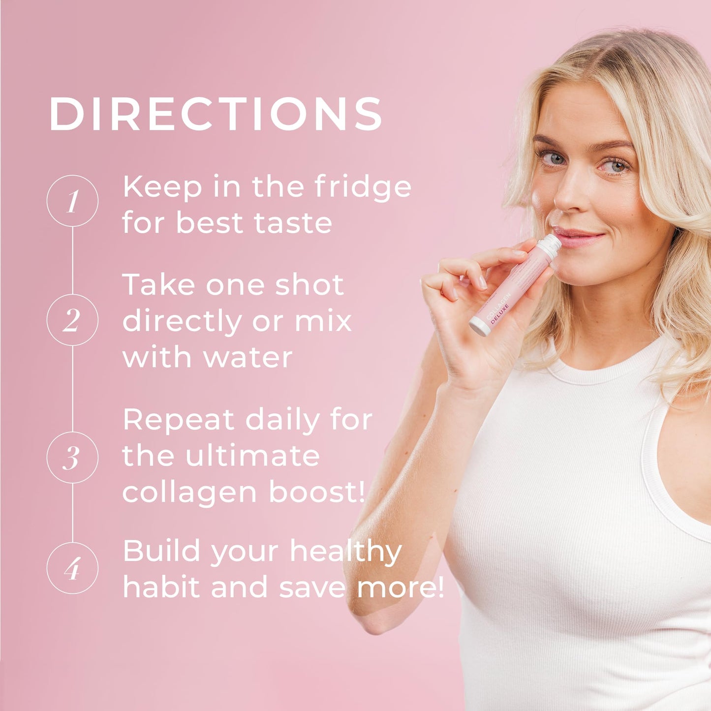 Swedish Collagen Deluxe, 12,500 mg Hydrolyzed Marine Collagen Liquid Supplement - 20 x 25 ml Daily Shots | Hyaluronic Acid, Biotin & Vitamin C for Healthy Hair, Skin, Nails & Joints | Sugar-Free - dailyvitalstore