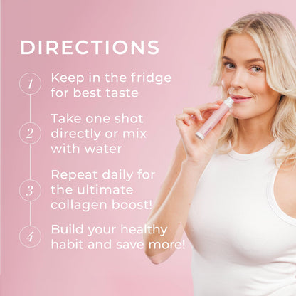 Swedish Collagen Deluxe, 12,500 mg Hydrolyzed Marine Collagen Liquid Supplement - 20 x 25 ml Daily Shots | Hyaluronic Acid, Biotin & Vitamin C for Healthy Hair, Skin, Nails & Joints | Sugar-Free - dailyvitalstore