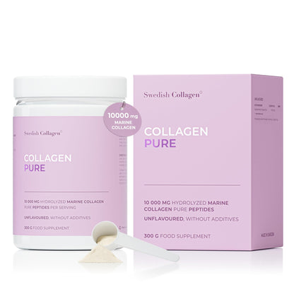 Swedish Collagen - Hydrolyzed Marine Collagen 10,000 mg Powder Supplement - Pack of 300 g, 30 Day Supply | Pure Peptide for Healthy Hair, Skin, Nails & Joints I 100% Natural & Gluten Free | Sugar-Free - dailyvitalstore