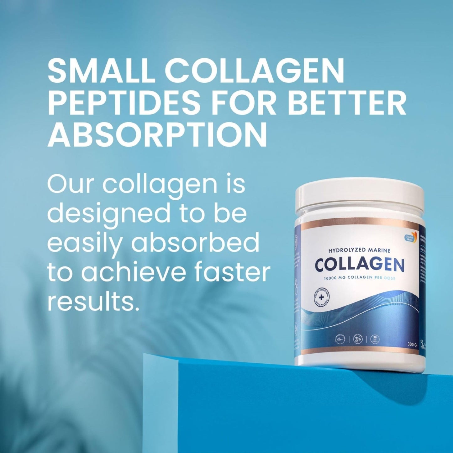 Swedish Nutra 10,000 mg Hydrolysed Marine Collagen Powder Supplement - 30 Day Supply| Type 1 & 3 Collagen, Pure Peptides for Healthy Hair, Skin, Nails, Joints I Unflavored | 100% Natural | Sugar-Free - dailyvitalstore