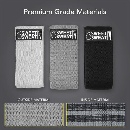 Sweet Sweat Hip Bands with 3 Levels of Resistance | Non-Slip Fabric Booty Bands for Squats & Lunges | Includes Free Mesh Carrying Bag - dailyvitalstore