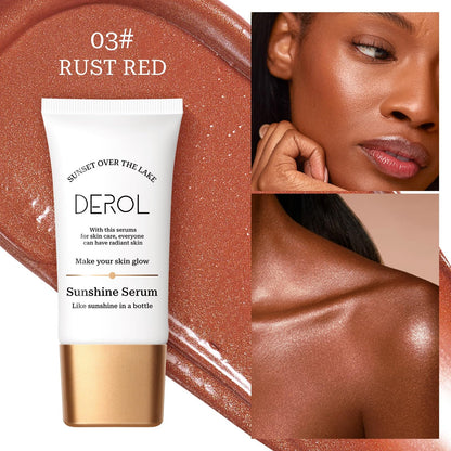 SWETIYOU Bronzing Drops, Lightweight and Non-greasy Liquid Bronzer for Face & Body, Instant Sunshine Glow Serum for Flawless Skin & Radiant Finish (RUST RED) - dailyvitalstore