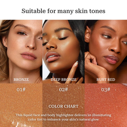 SWETIYOU Bronzing Drops, Lightweight and Non-greasy Liquid Bronzer for Face & Body, Instant Sunshine Glow Serum for Flawless Skin & Radiant Finish (RUST RED) - dailyvitalstore