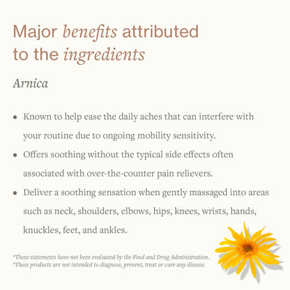 Swiss Just Arnica Gel, Arnica Creamy Gel 60g. Arnica Cream w/Devils Claw & Frankincense Oil. A Gentle Massage Cream on Wrists, Fingers, Knees, Ankles, Joints, Waist, Neck, and Back. - dailyvitalstore