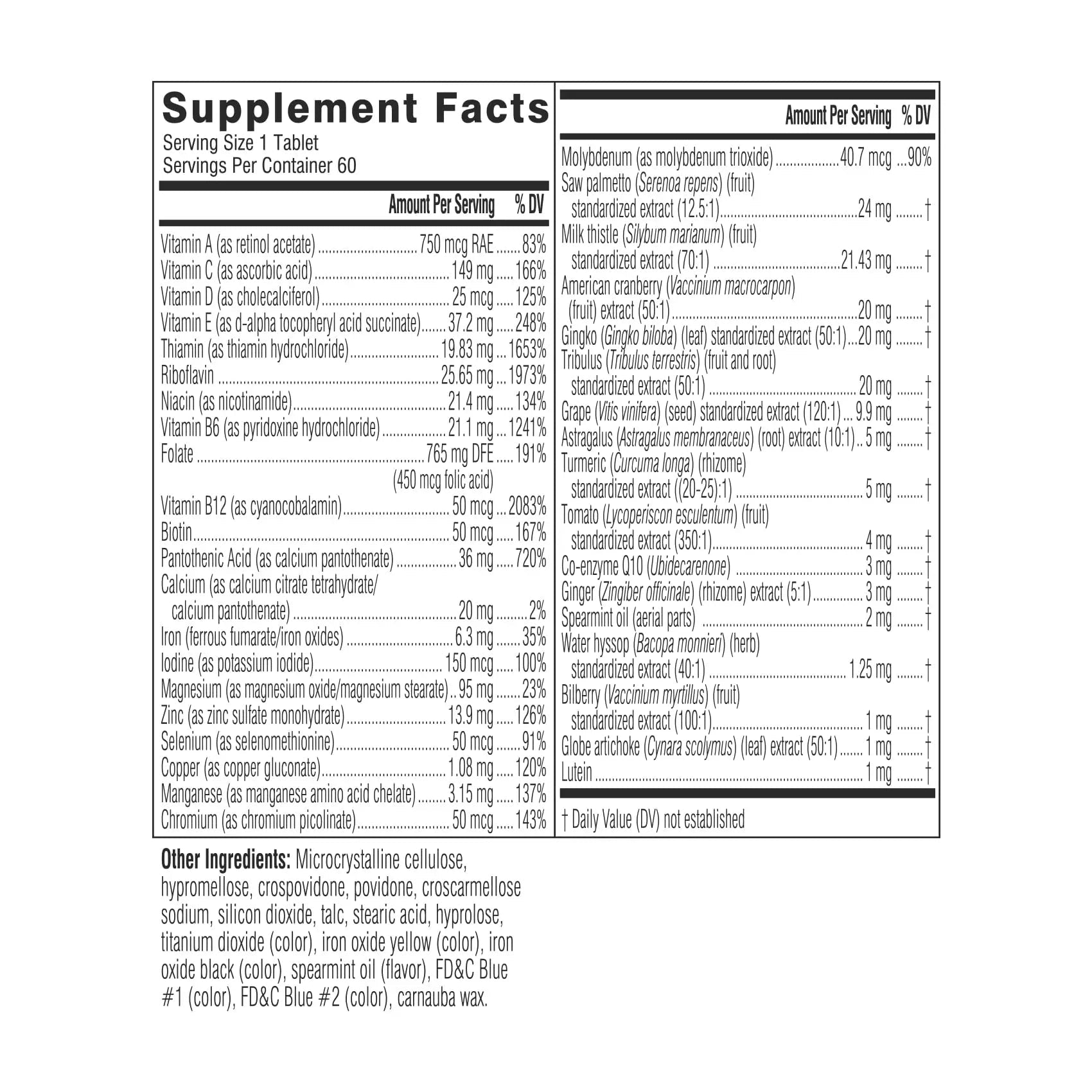 Swisse Daily Multivitamin for Men 50 and Over | 39 Vitamins, Antioxidants and Minerals + Adaptogens | Energy & Immune Support | - dailyvitalstore