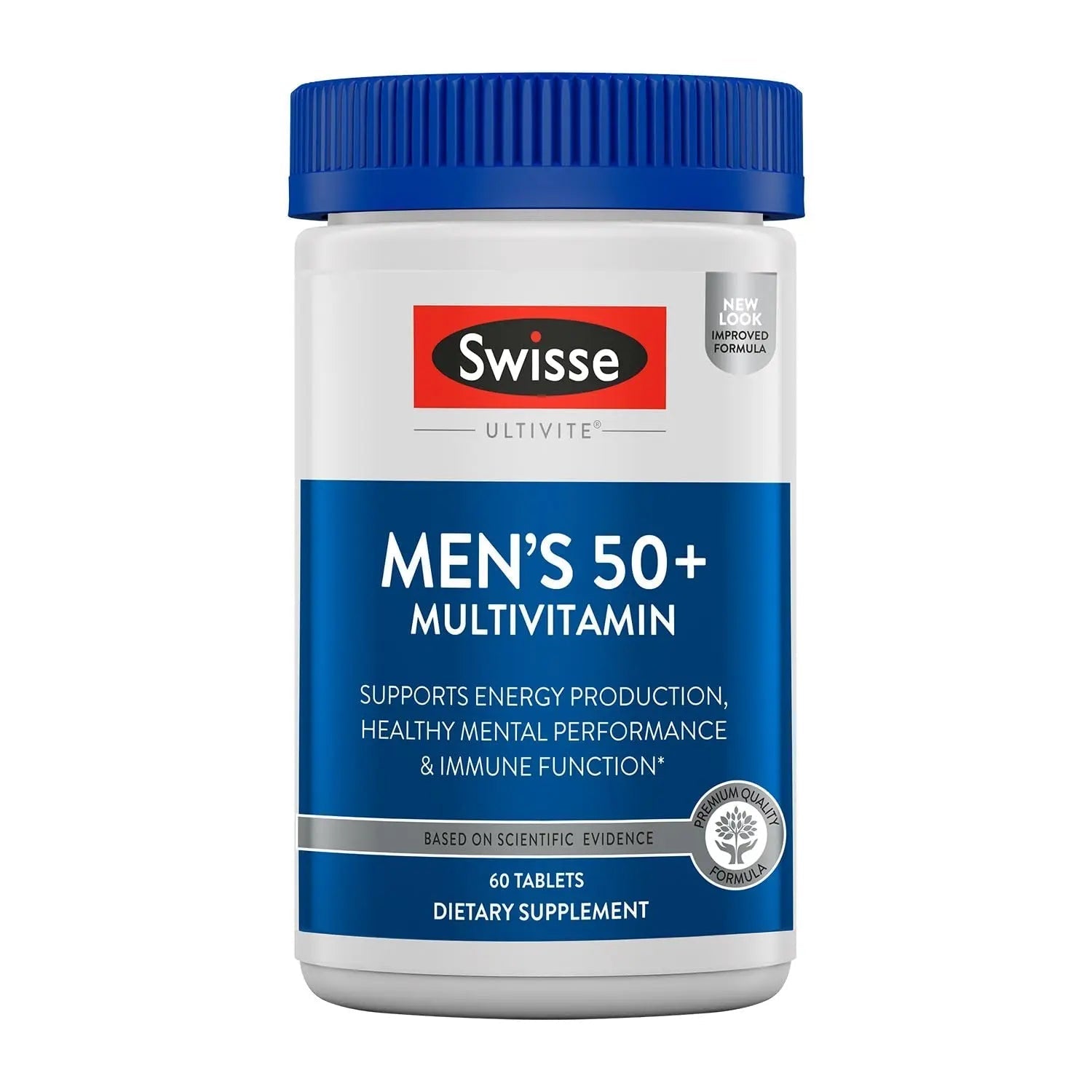 Swisse Daily Multivitamin for Men 50 and Over | 39 Vitamins, Antioxidants and Minerals + Adaptogens | Energy & Immune Support | - dailyvitalstore
