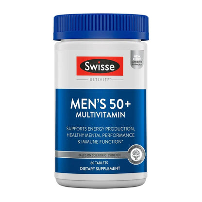 Swisse Daily Multivitamin for Men 50 and Over | 39 Vitamins, Antioxidants and Minerals + Adaptogens | Energy & Immune Support | - dailyvitalstore