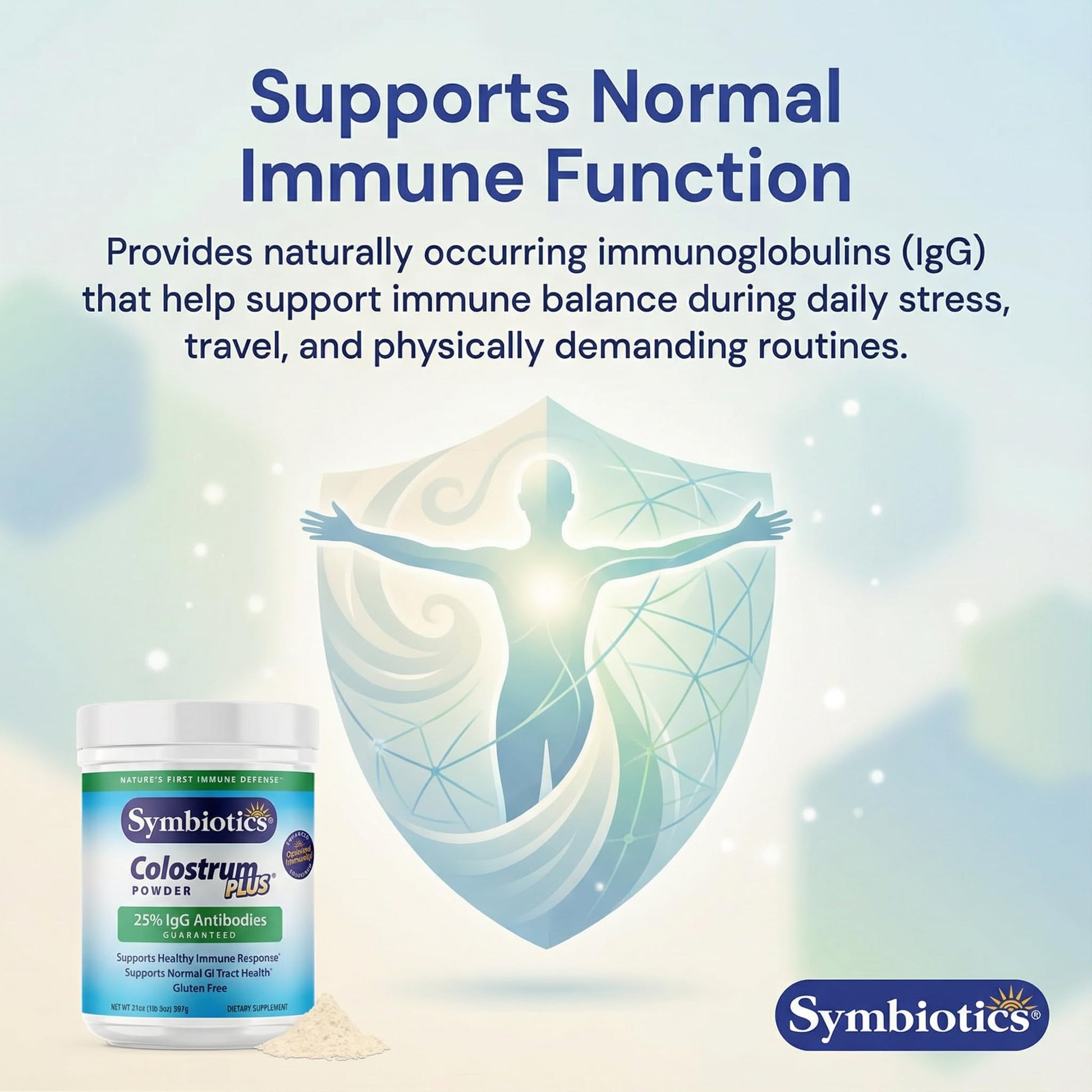 Symbiotics Colostrum Plus Powder 2.25 oz – Immune & Muscle Recovery Support, 25% IgG Immunoglobulins, Gut Health & Training Resilience, Unflavored, Gluten Free - 2.25 oz - dailyvitalstore