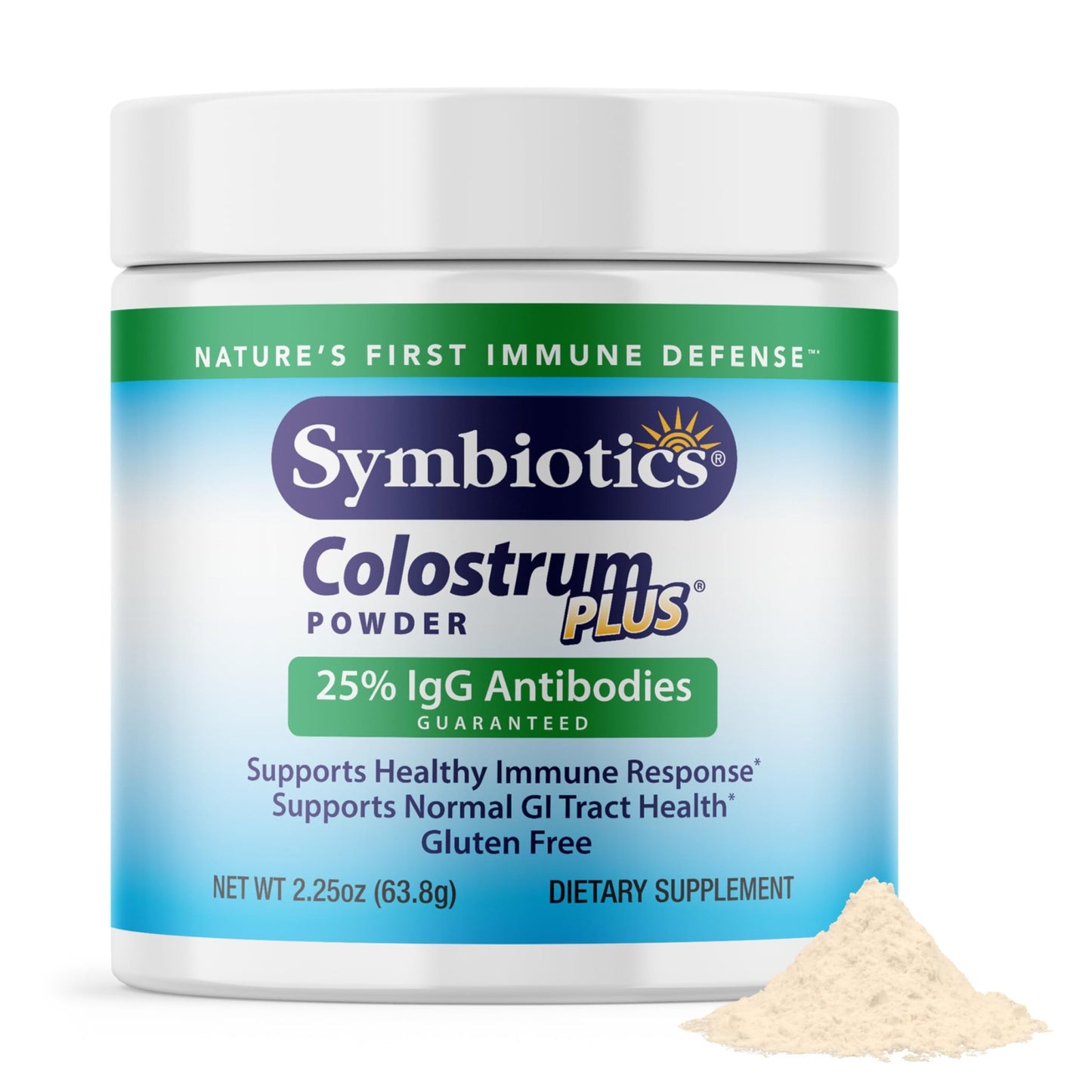Symbiotics Colostrum Plus Powder 2.25 oz – Immune & Muscle Recovery Support, 25% IgG Immunoglobulins, Gut Health & Training Resilience, Unflavored, Gluten Free - 2.25 oz - dailyvitalstore