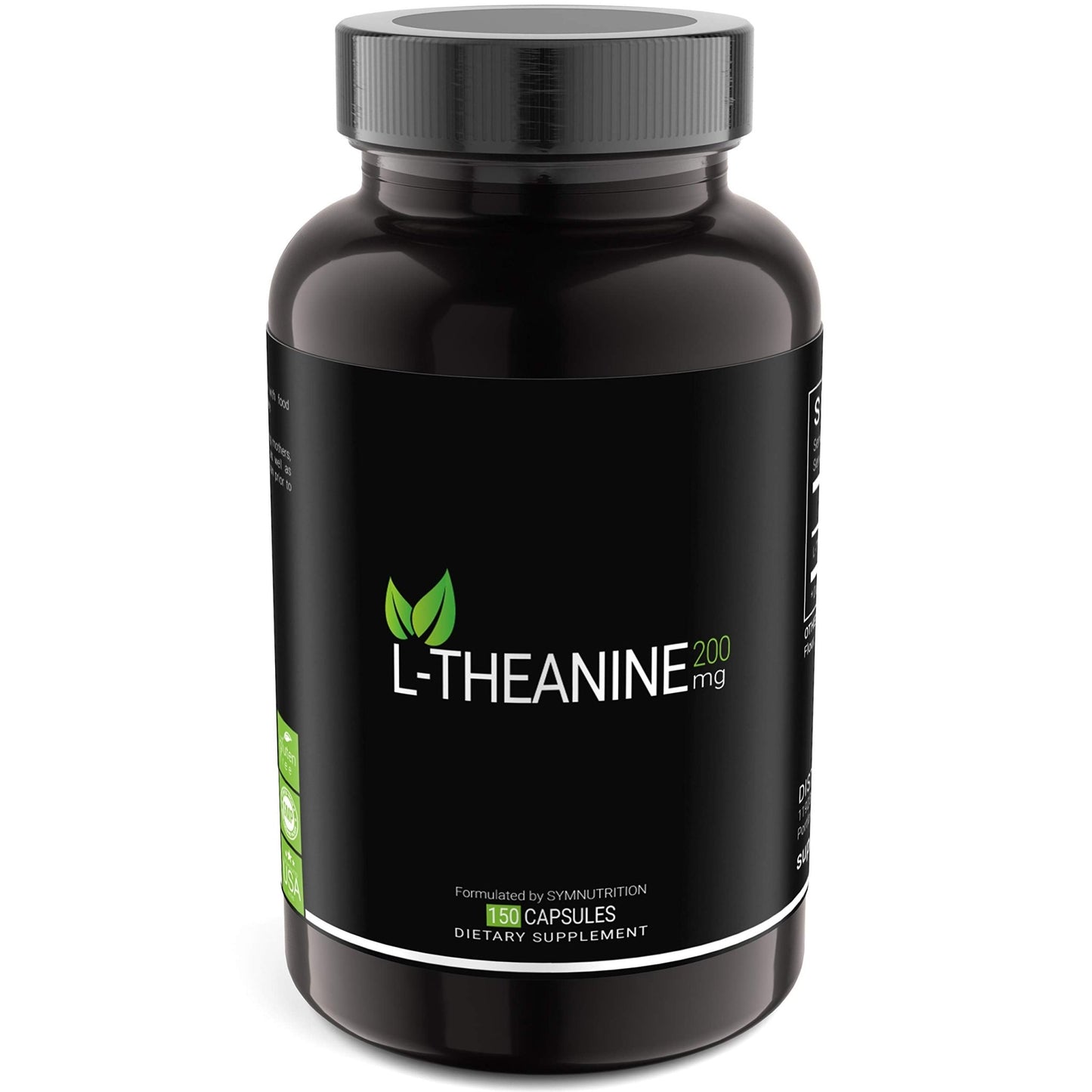 SYMNUTRITION L-Theanine 200mg — 150 Count (V-Capsules) / 150 Servings Manufactured in a cGMP-Registered Facility in USA; Non-GMO, Vegan & Gluten Free - dailyvitalstore