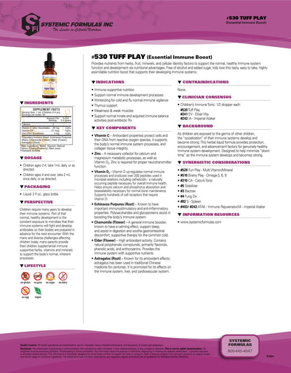 Systemic Formulas Tuff Play Kids Immune Support Supplement, 2 Fl Oz, with Vitamins C, D3 and Zinc 530 - dailyvitalstore
