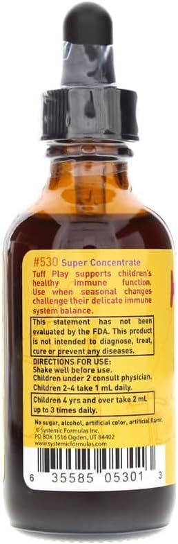 Systemic Formulas Tuff Play Kids Immune Support Supplement, 2 Fl Oz, with Vitamins C, D3 and Zinc 530 - dailyvitalstore
