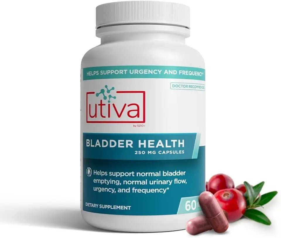 Szio+ Utiva Bladder Health - Control Supplement for Overactive Bladder and Lower Urinary Tract Health - Clinically Proven to Reduce Frequency and Urgency - 60 Capsules - dailyvitalstore