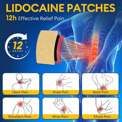 SZLGANG 4% Lidocaine Pain Relief Patches - (Large, 30, Count) Maximum Strength Relief for Back, Neck, Shoulder, Joint & Muscle Pain, 3.9”x 5.5”-03O - dailyvitalstore