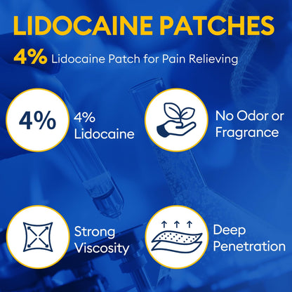 SZLGANG 4% Lidocaine Pain Relief Patches - (Large, 30, Count) Maximum Strength Relief for Back, Neck, Shoulder, Joint & Muscle Pain, 3.9”x 5.5”-03O - dailyvitalstore