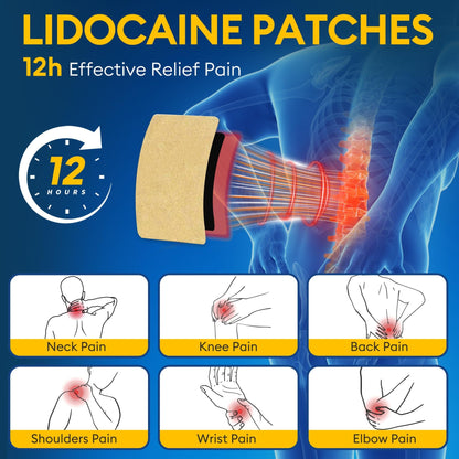 SZLGANG 4% Lidocaine Pain Relief Patches - (Large, 35, Count) Maximum Strength Relief for Back, Neck, Shoulder, Joint & Muscle Pain, 3.9”x 5.5”-03277 - dailyvitalstore
