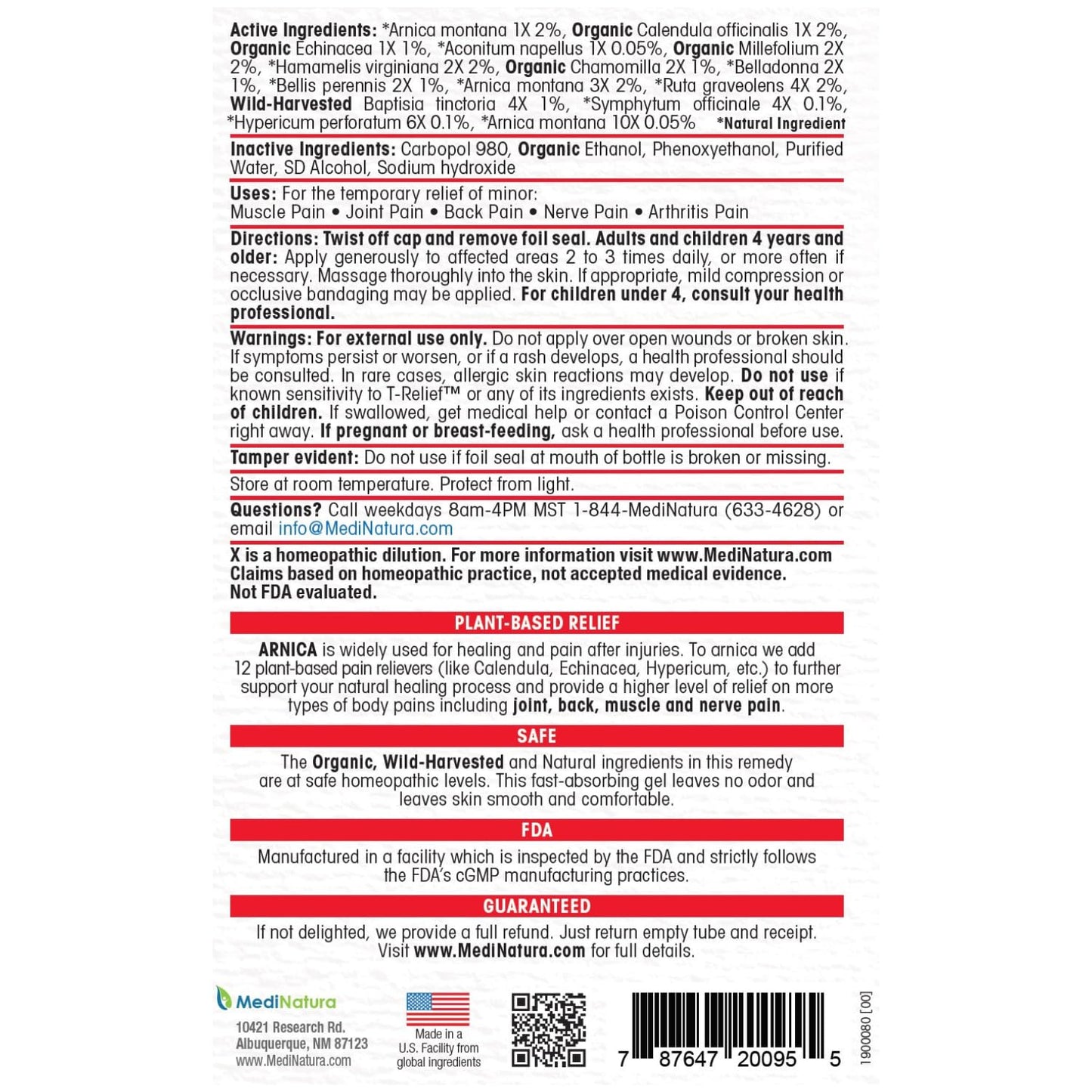 T-Relief Arnica +12 Gel - 8.75 oz. - dailyvitalstore