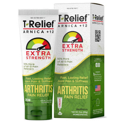 T-Relief Extra Strength Arthritis Cream Arnica +12 Pain Relieving Natural Medicines Help Soothe Soreness Stiffness Aches & Pains in Joints Naturally - 3 oz - dailyvitalstore