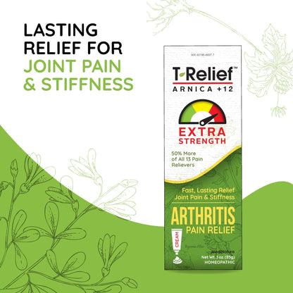 T-Relief Extra Strength Arthritis Cream Arnica +12 Pain Relieving Natural Medicines Help Soothe Soreness Stiffness Aches & Pains in Joints Naturally - 3 oz - dailyvitalstore