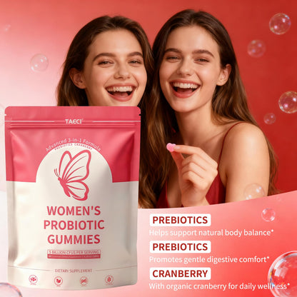 Taeci Vaginal Probiotic Gummies for Women – 5 Billion CFU with Prebiotic & Cranberry Extract – Supports pH Balance, Healthy Odor & Gut Health - dailyvitalstore