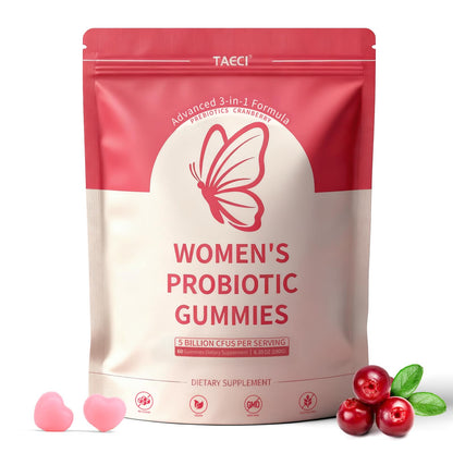 Taeci Vaginal Probiotic Gummies for Women – 5 Billion CFU with Prebiotic & Cranberry Extract – Supports pH Balance, Healthy Odor & Gut Health - dailyvitalstore