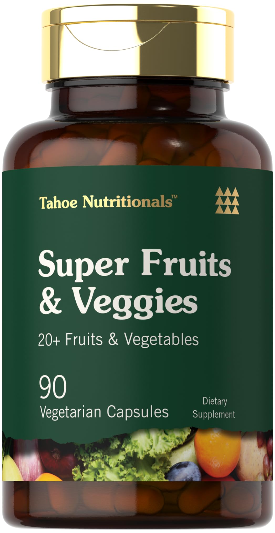 Tahoe Nutritionals Super Fruits and Veggies Capsules | 90 Count | Vegetarian, Non-GMO and Gluten Free Supplement - dailyvitalstore