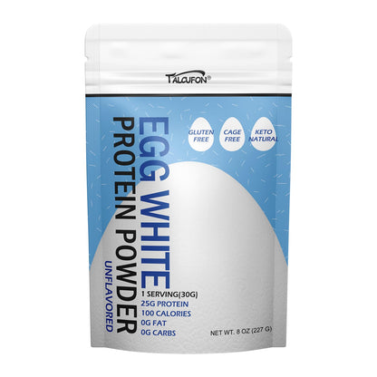 Talcufon Egg White Protein Powder 8 Oz Pasteurized No Additives, High Protein, Gluten-Free Ideal for Baking and Cooking, Unflavored 227G - dailyvitalstore