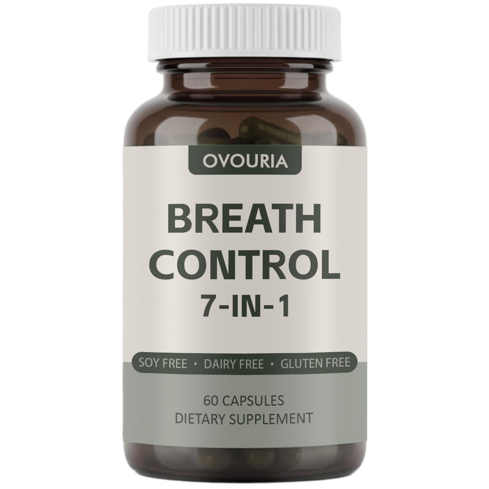 TANSPRESSO ovouria Breath & Gut Balance Capsules - 7-in-1 Formula with Probiotics, Zinc Gluconate & Magnesium Citrate for Fresh Breath, Chronic Halitosis Relief & Digestive Wellness, 60 Count(1pc) - dailyvitalstore