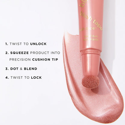 tarte blush tape liquid blush – Buildable Cream Cheek Makeup, Lightweight Formula, Blurs appearance for Radiant Glow, Vegan & Cruelty-Free, full size, rose - dailyvitalstore