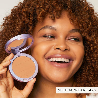 tarte face tape pressed powder – Medium-Coverage Waterproof Powder, Hyaluronic Acid & Peptides to Smooth & Set Makeup, Lightweight, Vegan & Cruelty-Free, full size, 20S light sand - dailyvitalstore