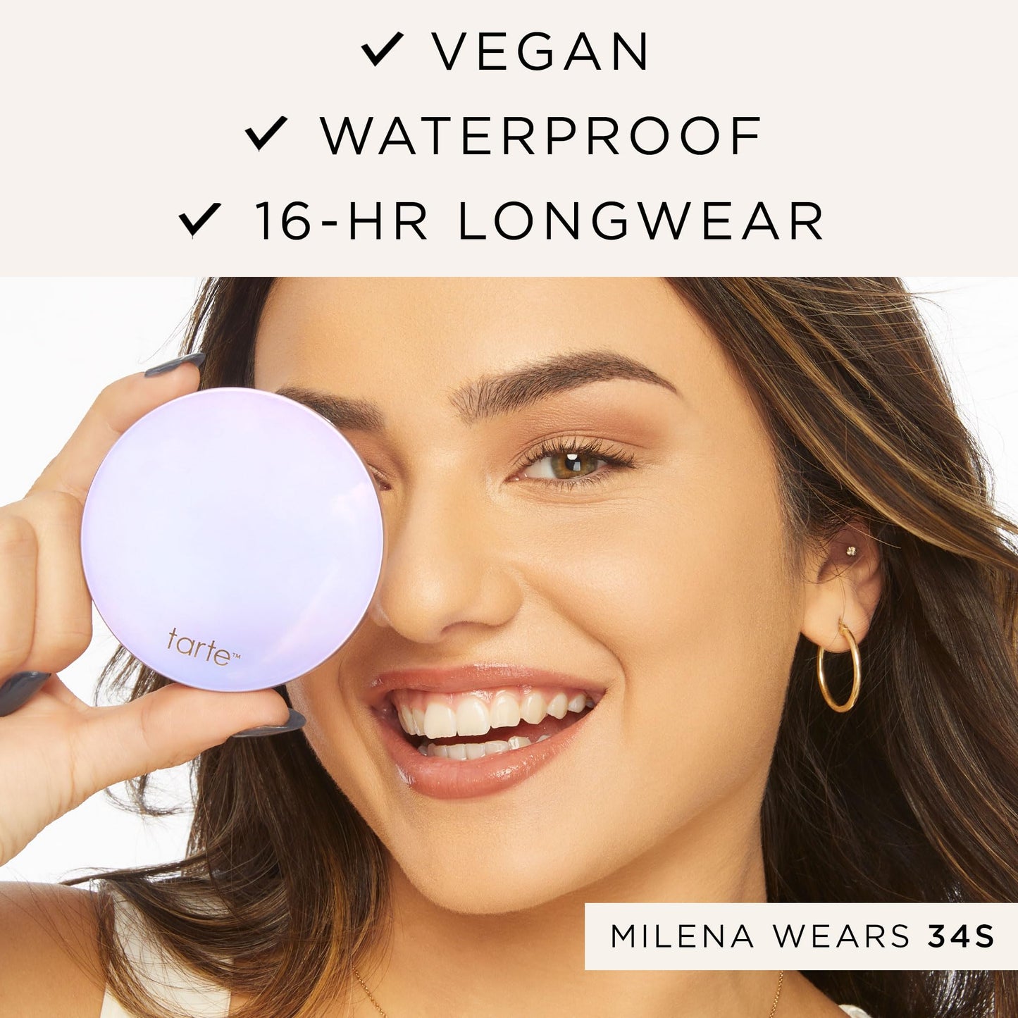 tarte face tape pressed powder – Medium-Coverage Waterproof Powder, Hyaluronic Acid & Peptides to Smooth & Set Makeup, Lightweight, Vegan & Cruelty-Free, full size, 20S light sand - dailyvitalstore