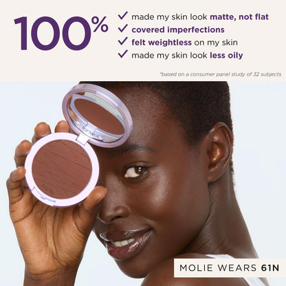tarte face tape pressed powder – Medium-Coverage Waterproof Powder, Hyaluronic Acid & Peptides to Smooth & Set Makeup, Lightweight, Vegan & Cruelty-Free, full size, 20S light sand - dailyvitalstore